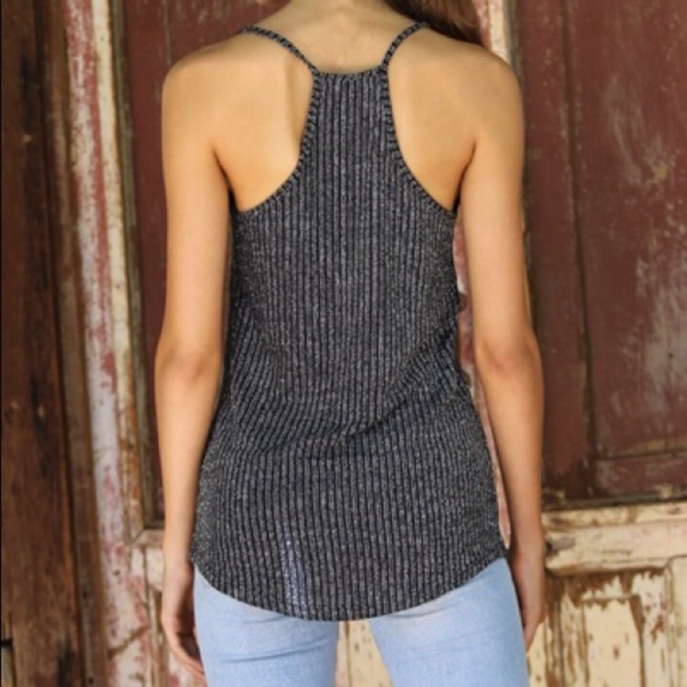 SILVER SPARKLE and  BLACK KNIT TANK TOP - Picture 7 of 12